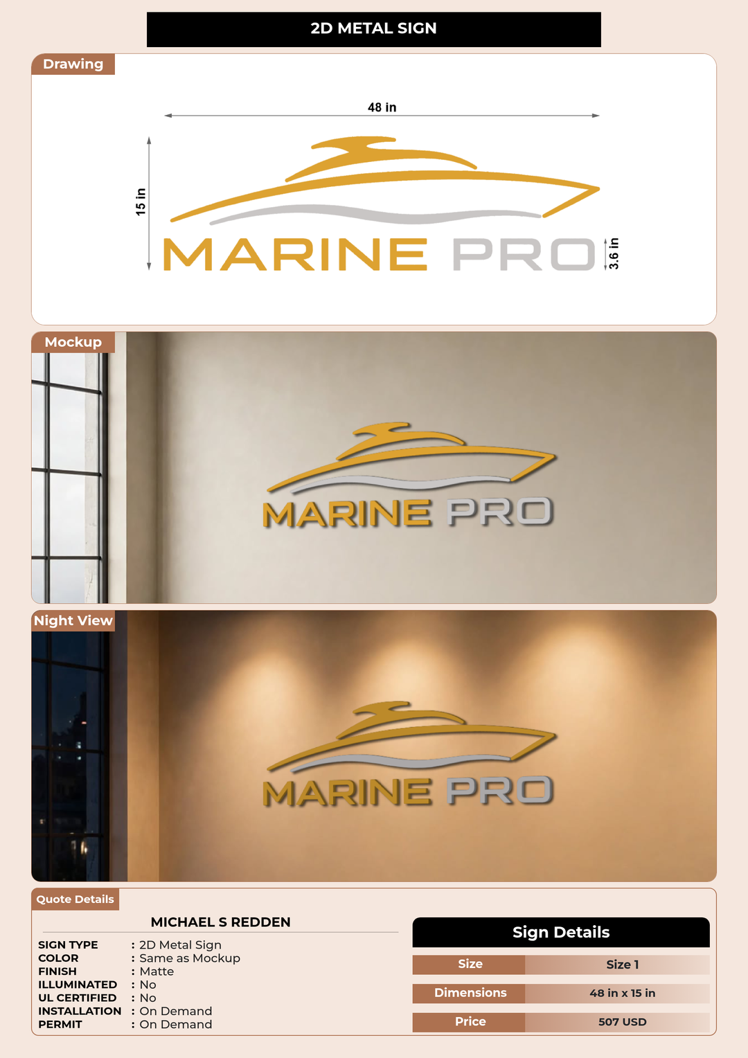 CUSTOM MOCKUP SIGN FOR Michael S Redden