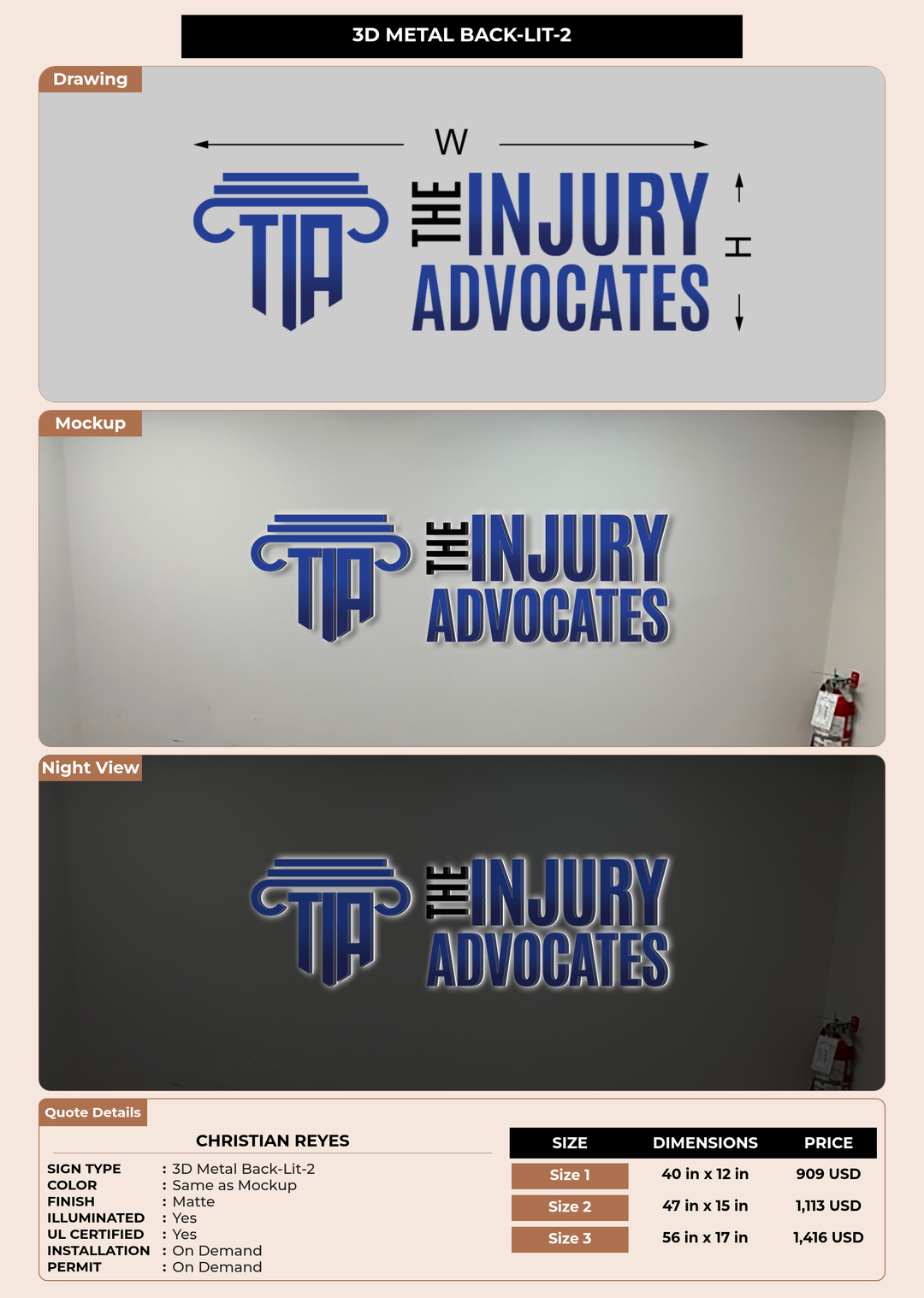 CUSTOM MOCKUP SIGN FOR Christian Reyes