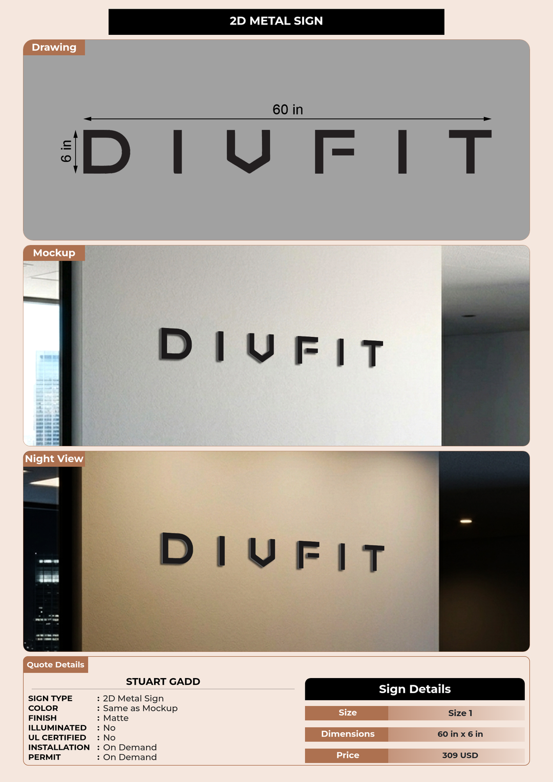 CUSTOM MOCKUP SIGN FOR Stuart Gadd