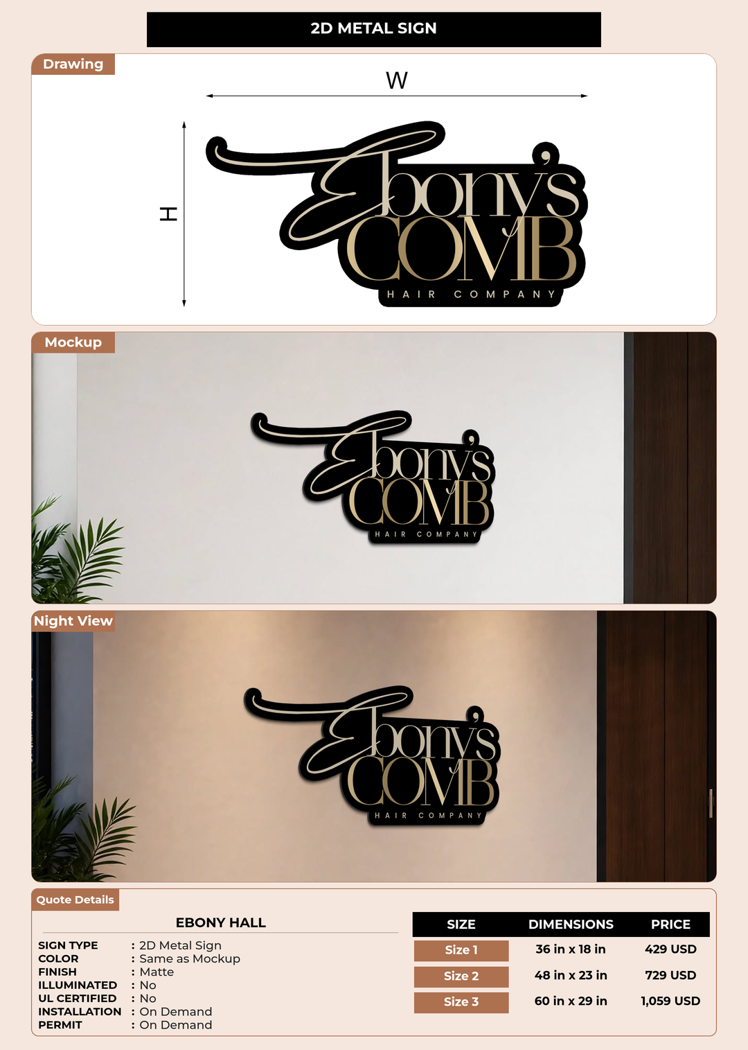 CUSTOM MOCKUP SIGN FOR Ebony hall