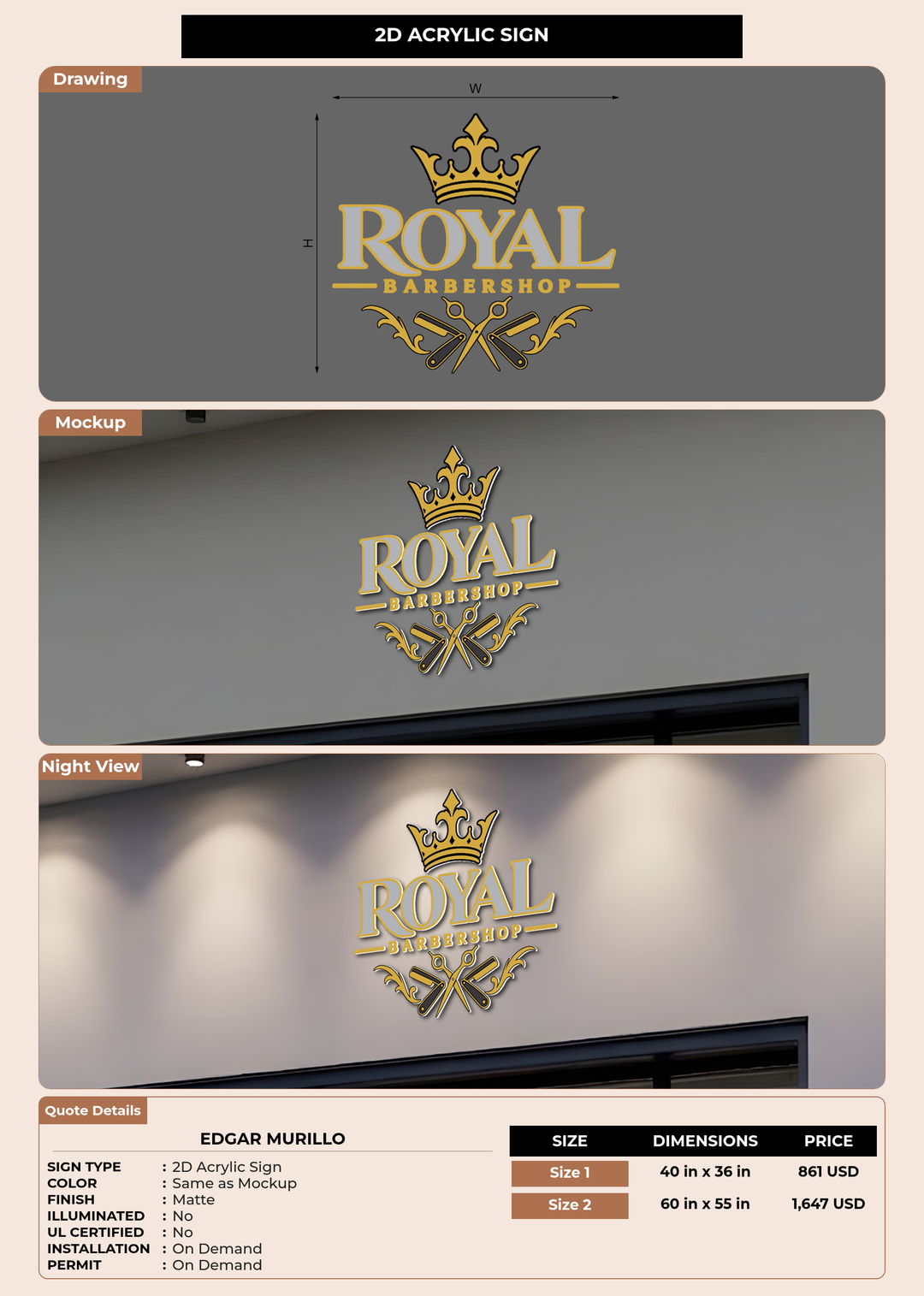 CUSTOM MOCKUP SIGN FOR Edgar murillo