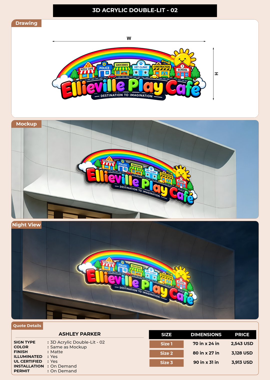 CUSTOM MOCKUP SIGN FOR Ashley Parker
