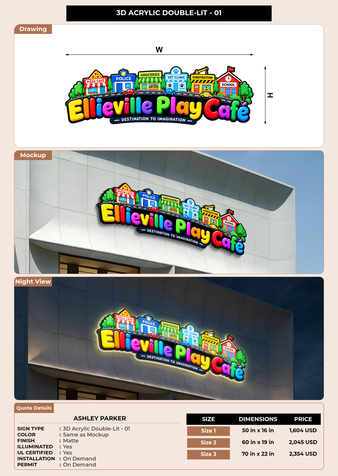 CUSTOM MOCKUP SIGN FOR Ashley Parker