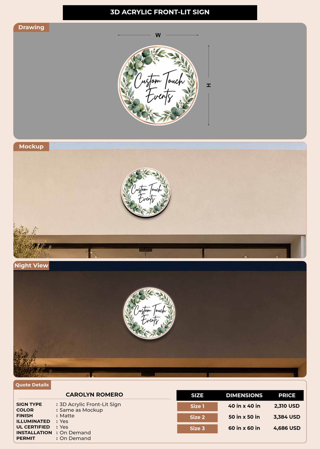 CUSTOM MOCKUP SIGN FOR Carolyn Romero
