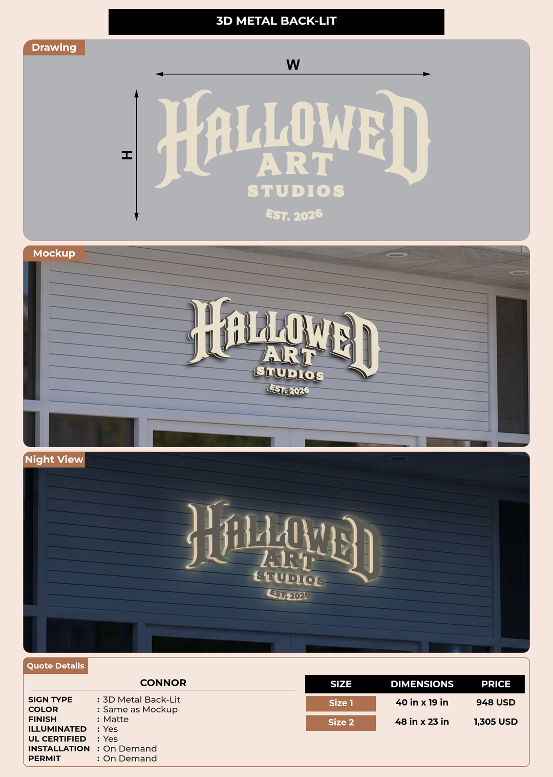 CUSTOM MOCKUP SIGN FOR connor