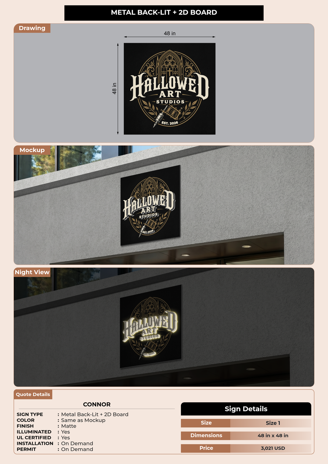CUSTOM MOCKUP SIGN FOR connor