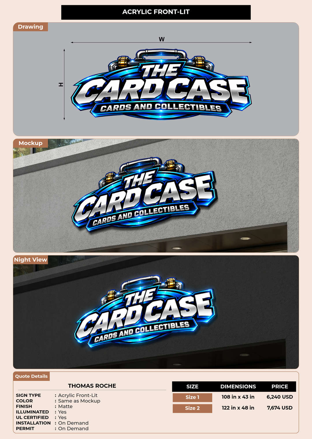 CUSTOM MOCKUP SIGN FOR Thomas Roche