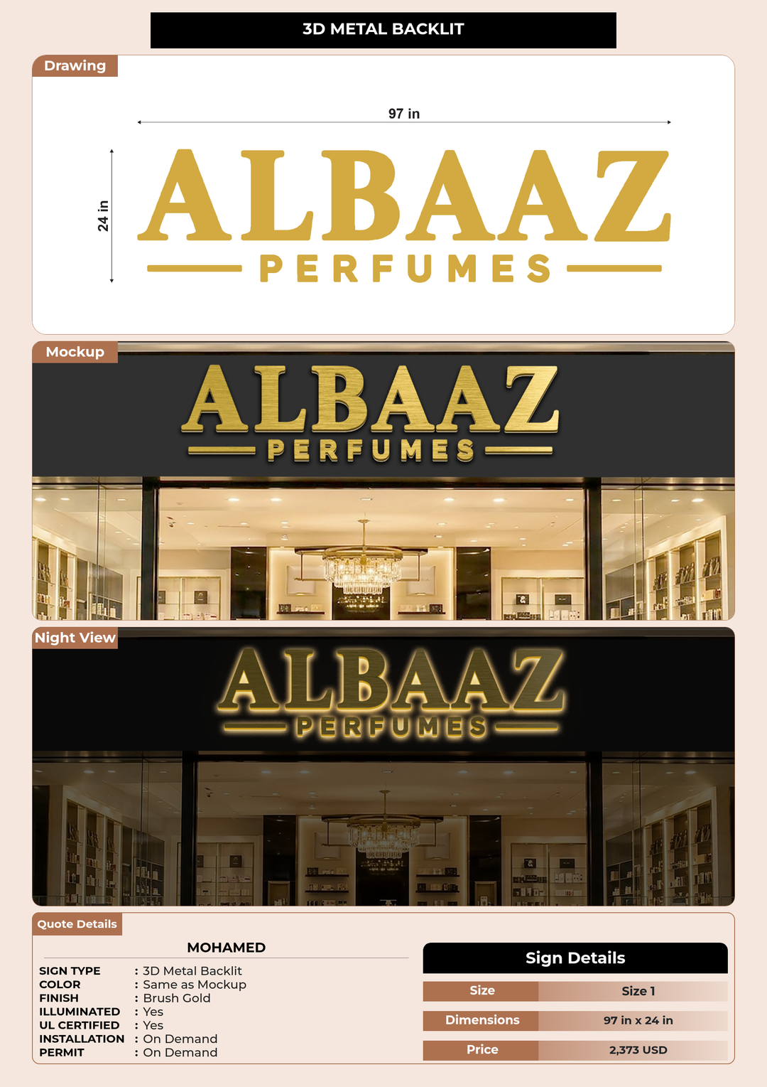 CUSTOM MOCKUP SIGN FOR Mohamed