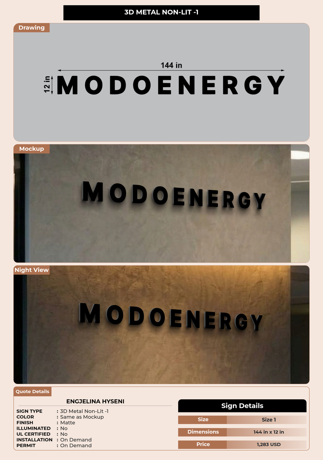 CUSTOM MOCKUP SIGN FOR Engjelina Hyseni