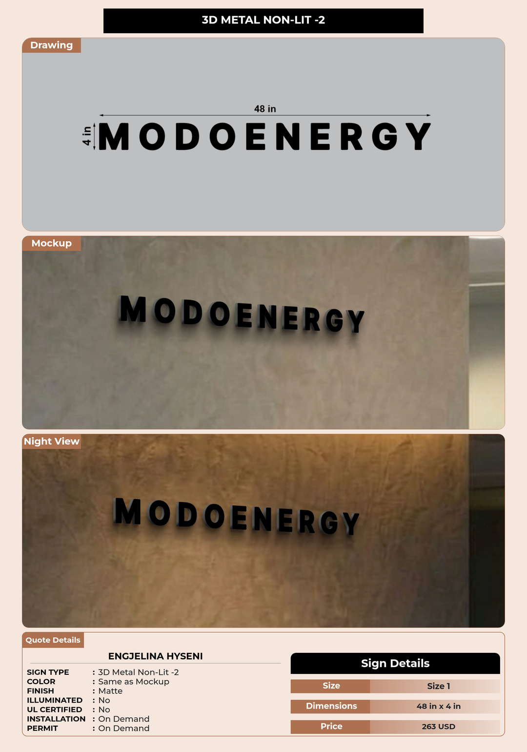 CUSTOM MOCKUP SIGN FOR Engjelina Hyseni