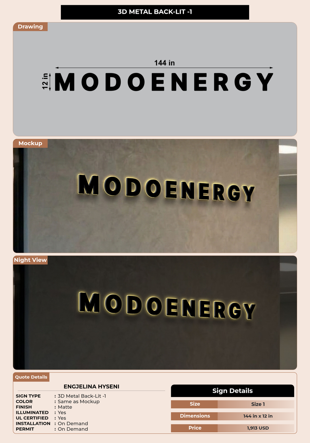 CUSTOM MOCKUP SIGN FOR Engjelina Hyseni