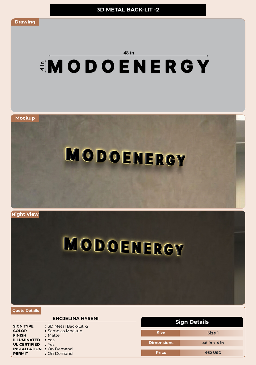 CUSTOM MOCKUP SIGN FOR Engjelina Hyseni