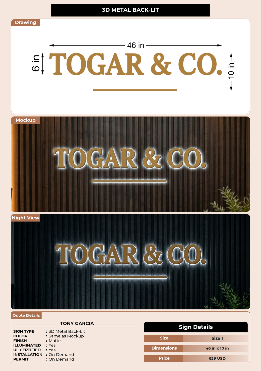 CUSTOM MOCKUP SIGN FOR Tony Garcia