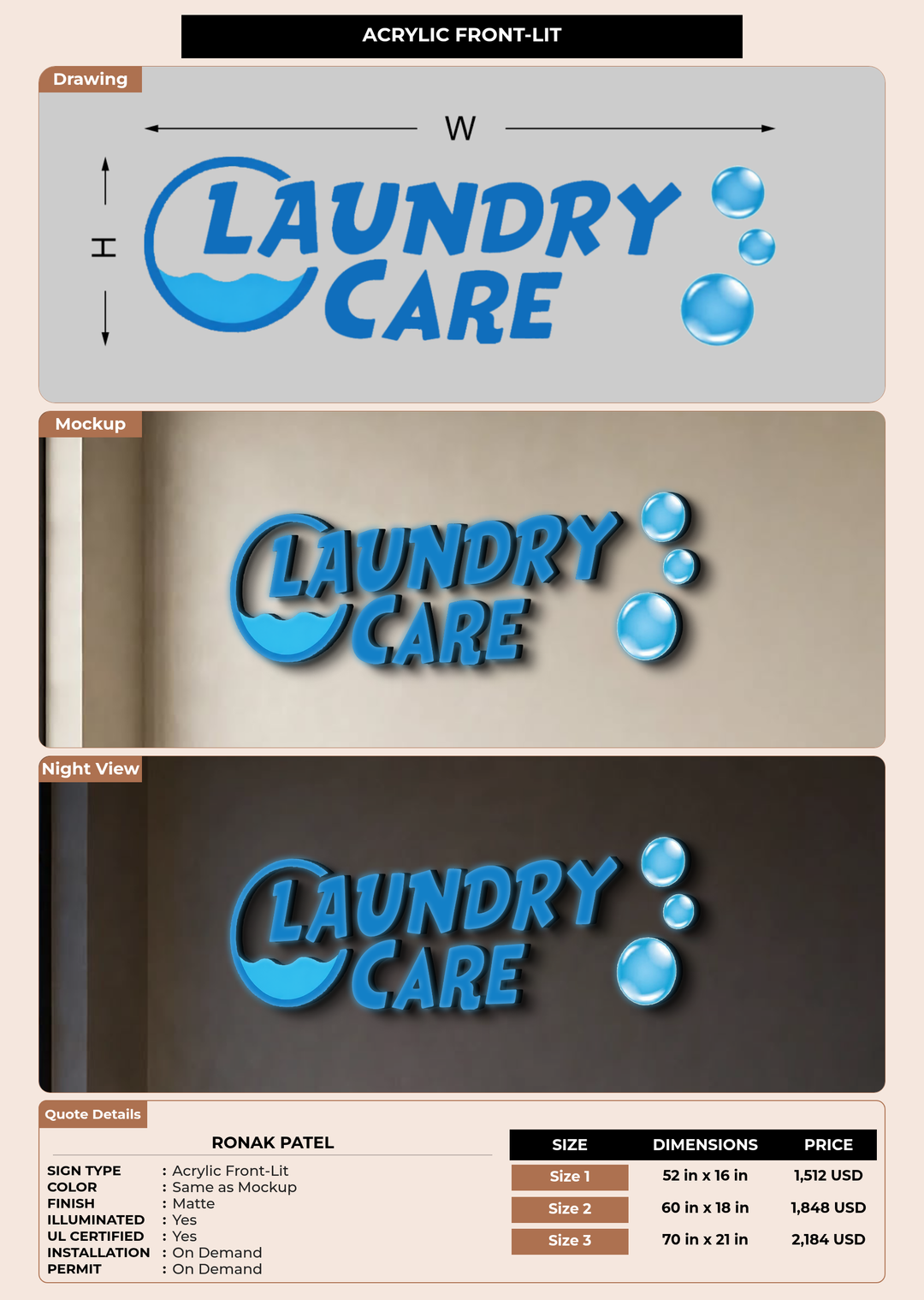 CUSTOM MOCKUP SIGN FOR Ronak Patel