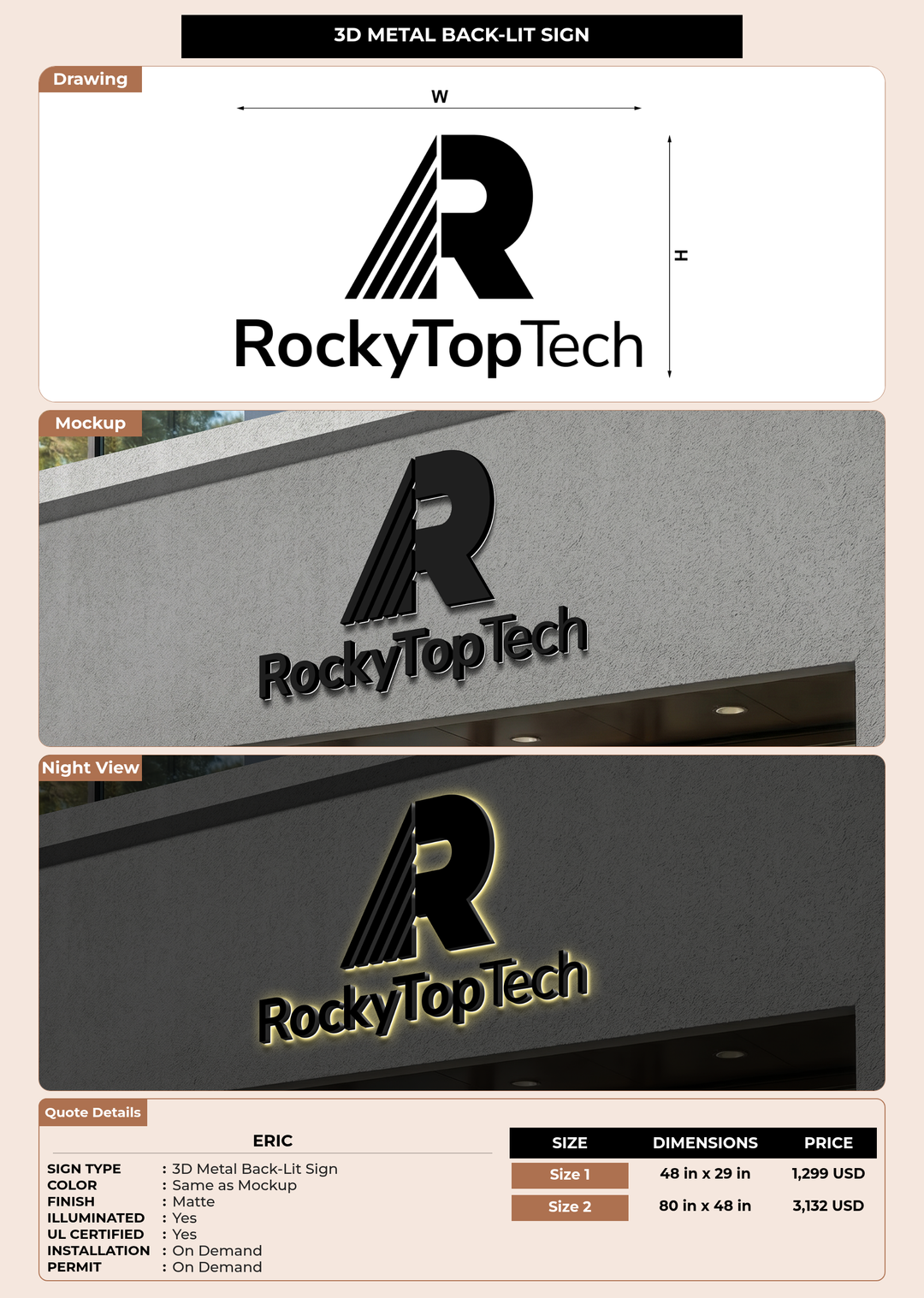 CUSTOM MOCKUP SIGN FOR Eric