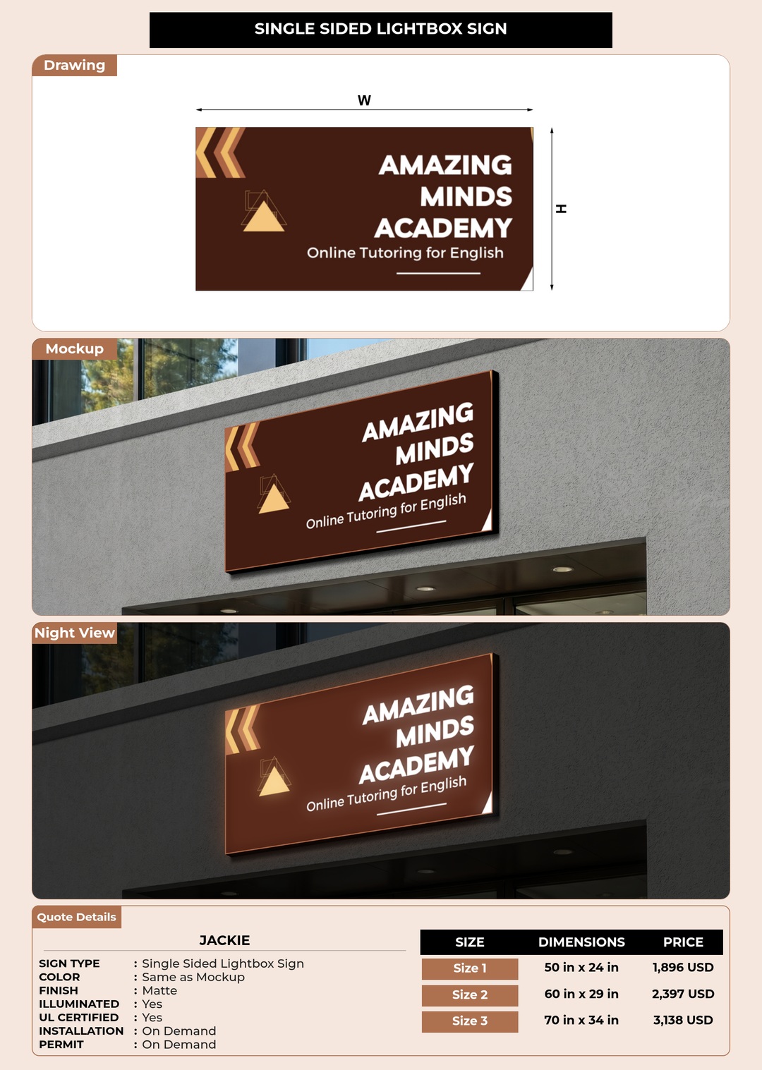 CUSTOM MOCKUP SIGN FOR jackie