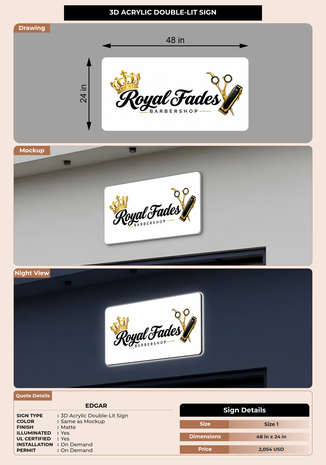 CUSTOM MOCKUP SIGN FOR Edgar