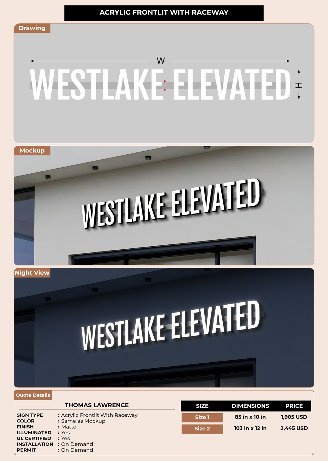 CUSTOM MOCKUP SIGN FOR Thomas Lawrence