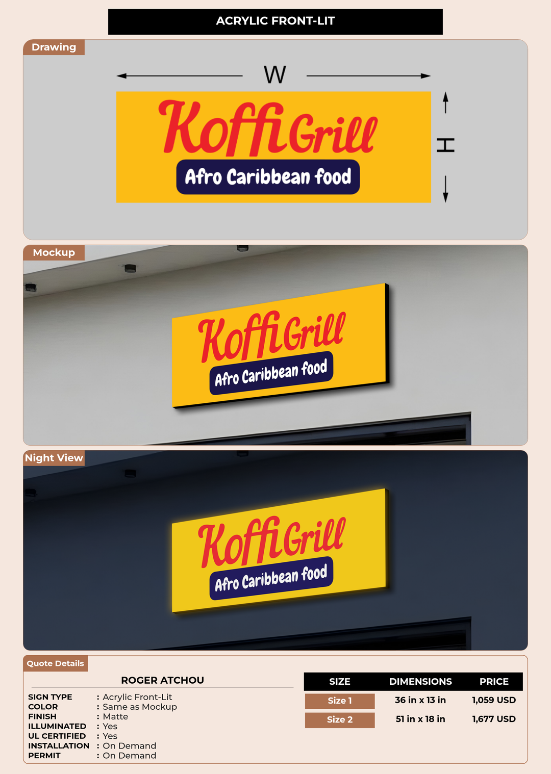 CUSTOM MOCKUP SIGN FOR Roger ATCHOU