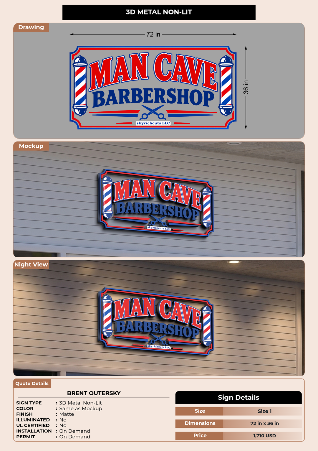 CUSTOM MOCKUP SIGN FOR Brent Outersky