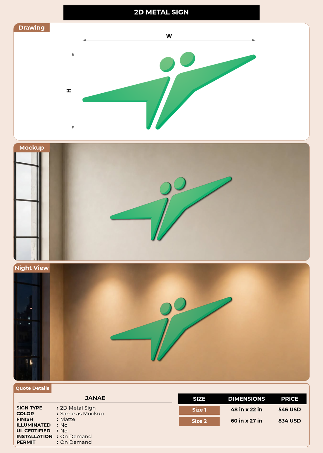 CUSTOM MOCKUP SIGN FOR Janae