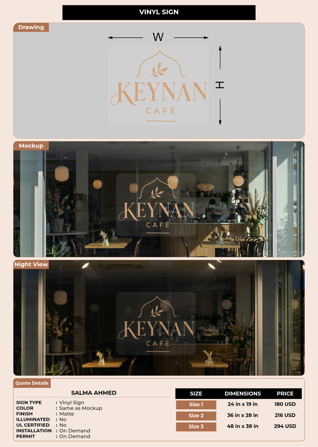 CUSTOM MOCKUP SIGN FOR Salma Ahmed