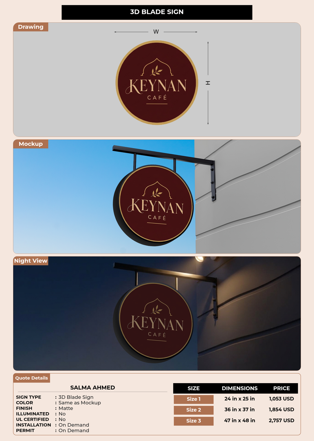 CUSTOM MOCKUP SIGN FOR Salma Ahmed