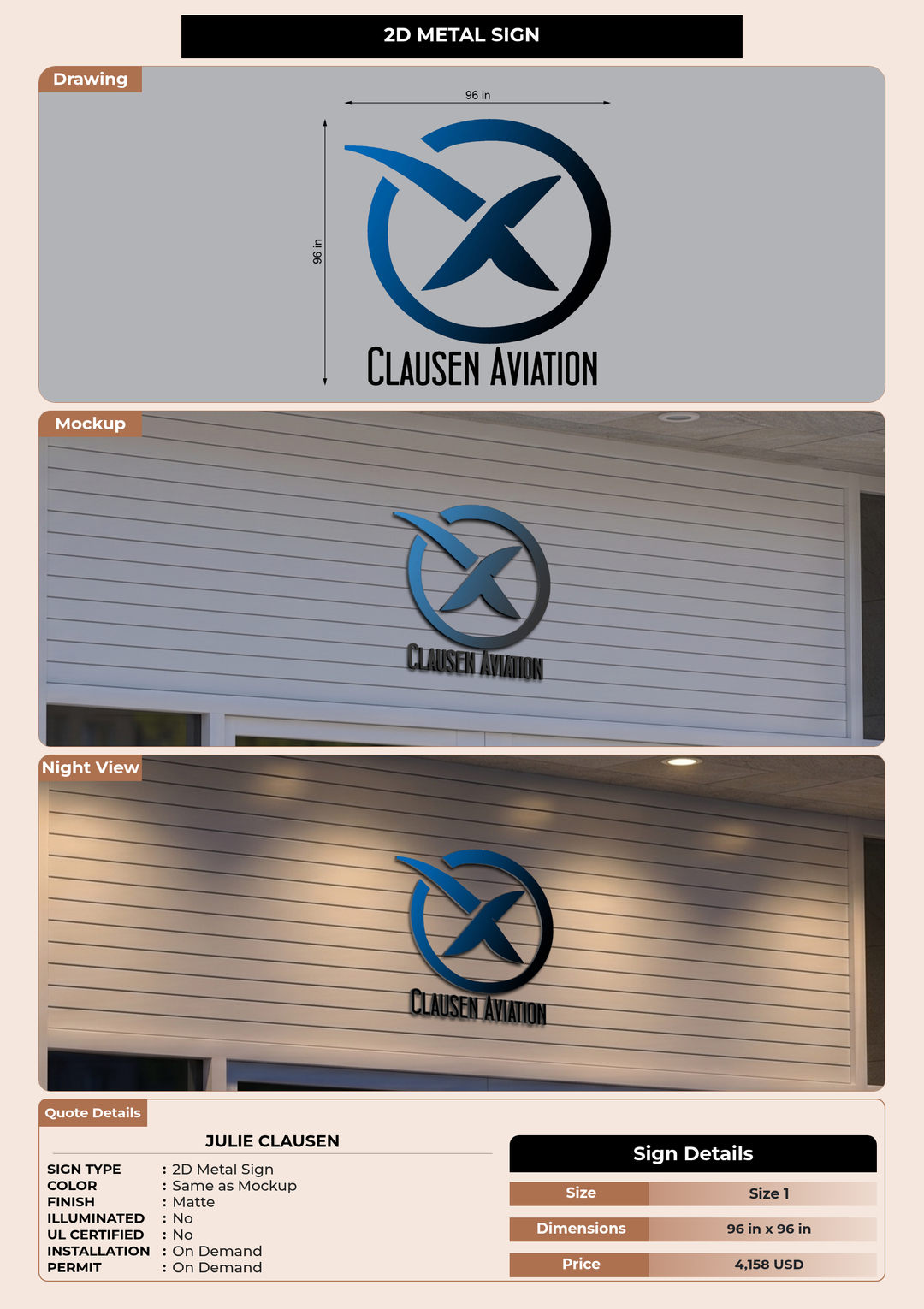 CUSTOM MOCKUP SIGN FOR Julie Clausen