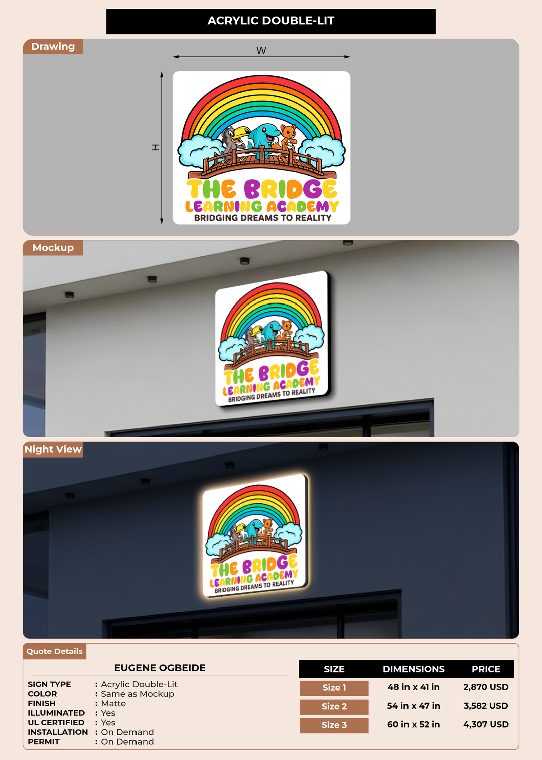 CUSTOM MOCKUP SIGN FOR Eugene Ogbeide