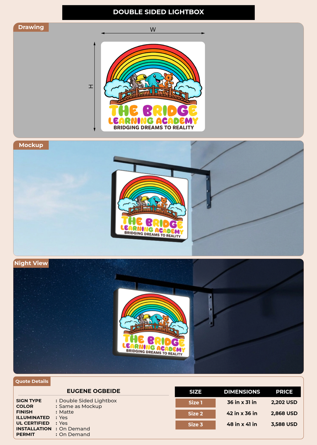 CUSTOM MOCKUP SIGN FOR Eugene Ogbeide