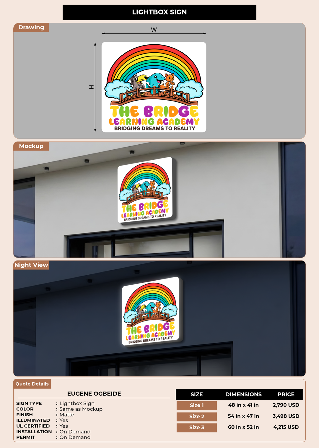 CUSTOM MOCKUP SIGN FOR Eugene Ogbeide