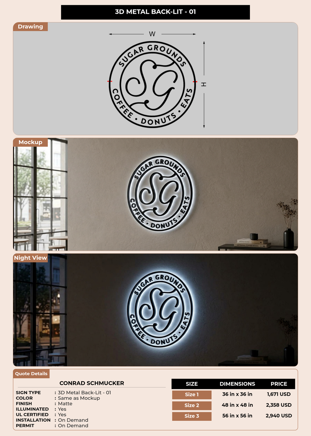 CUSTOM MOCKUP SIGN FOR Conrad Schmucker
