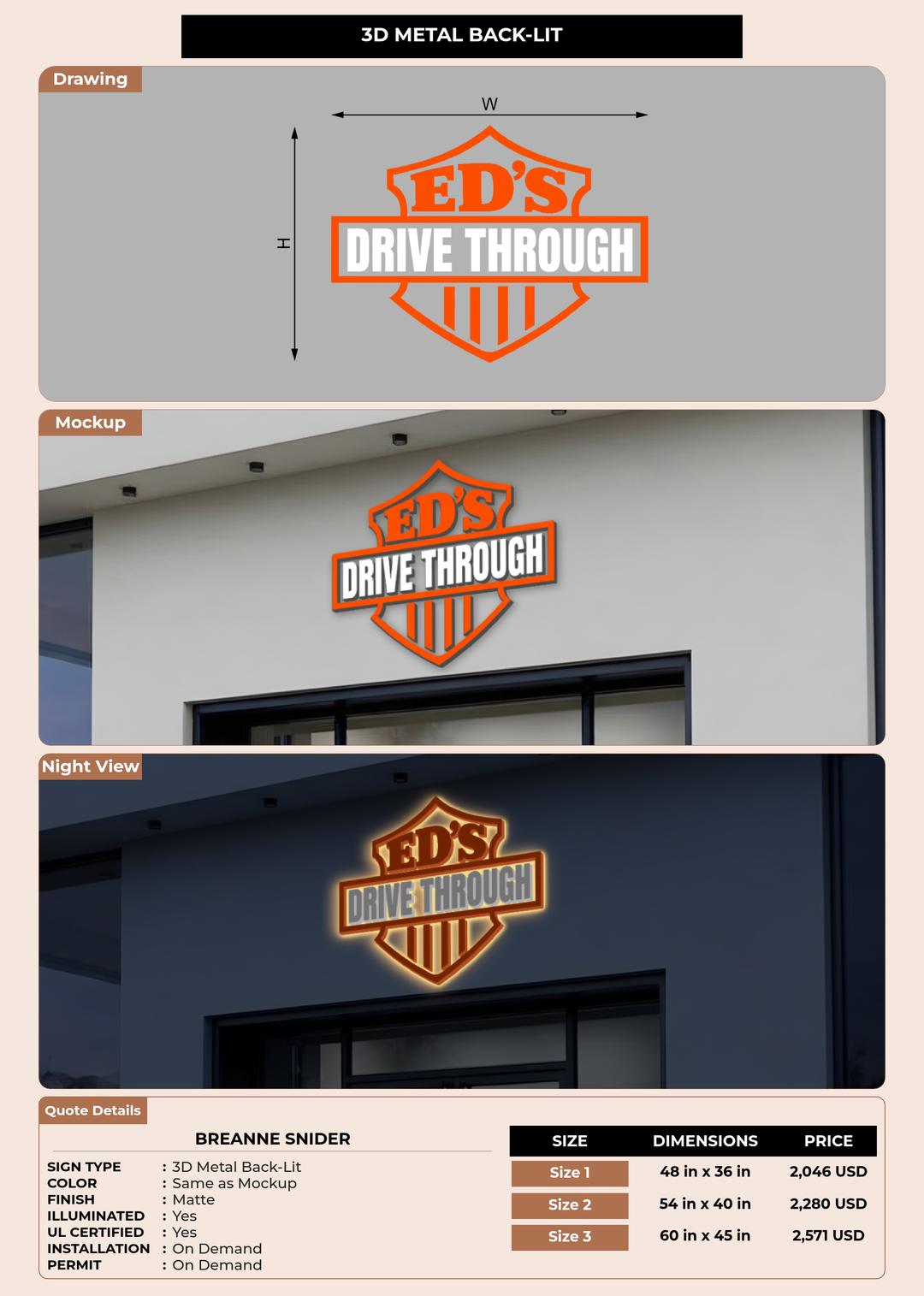 CUSTOM MOCKUP SIGN FOR Breanne Snider