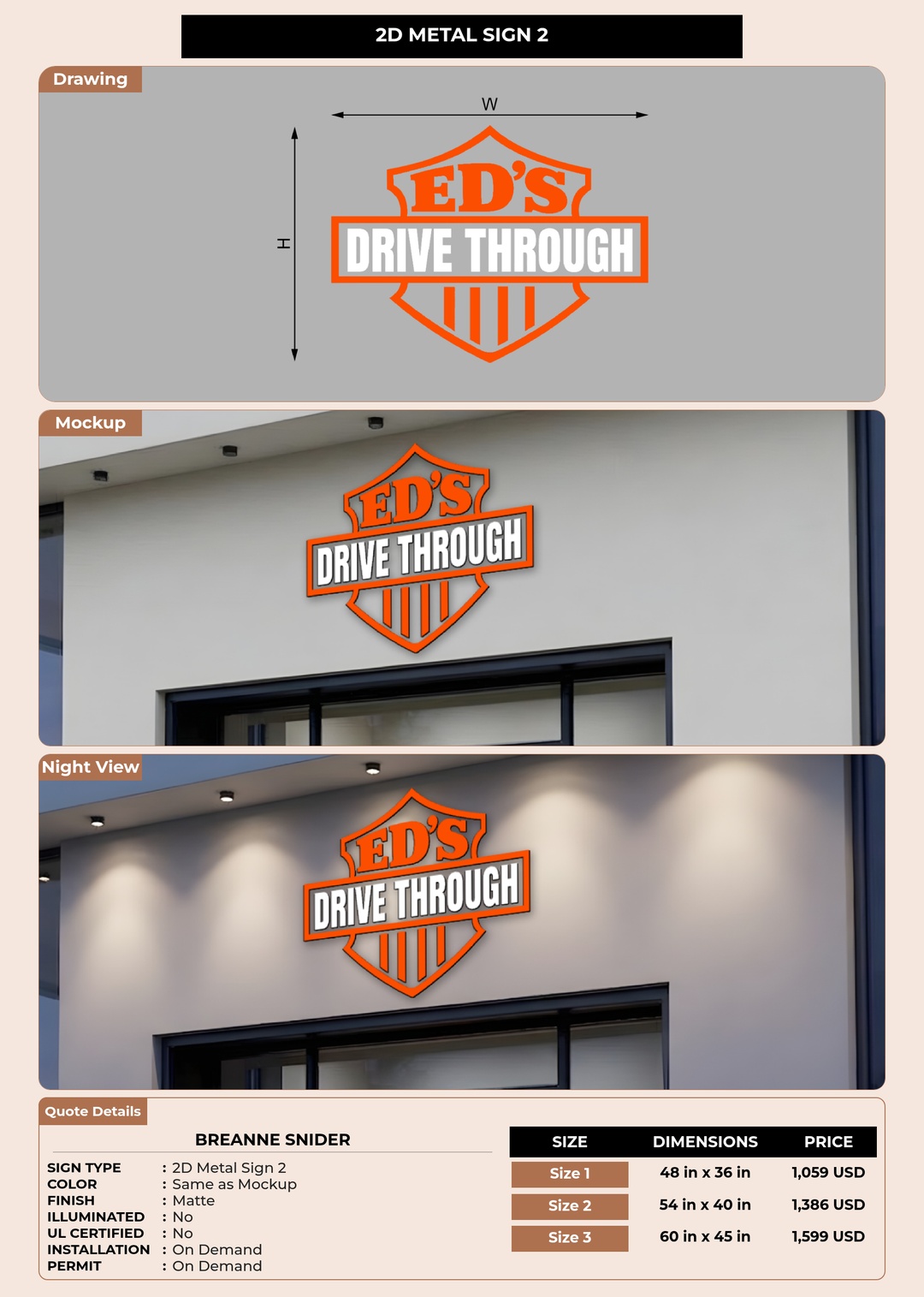 CUSTOM MOCKUP SIGN FOR Breanne Snider