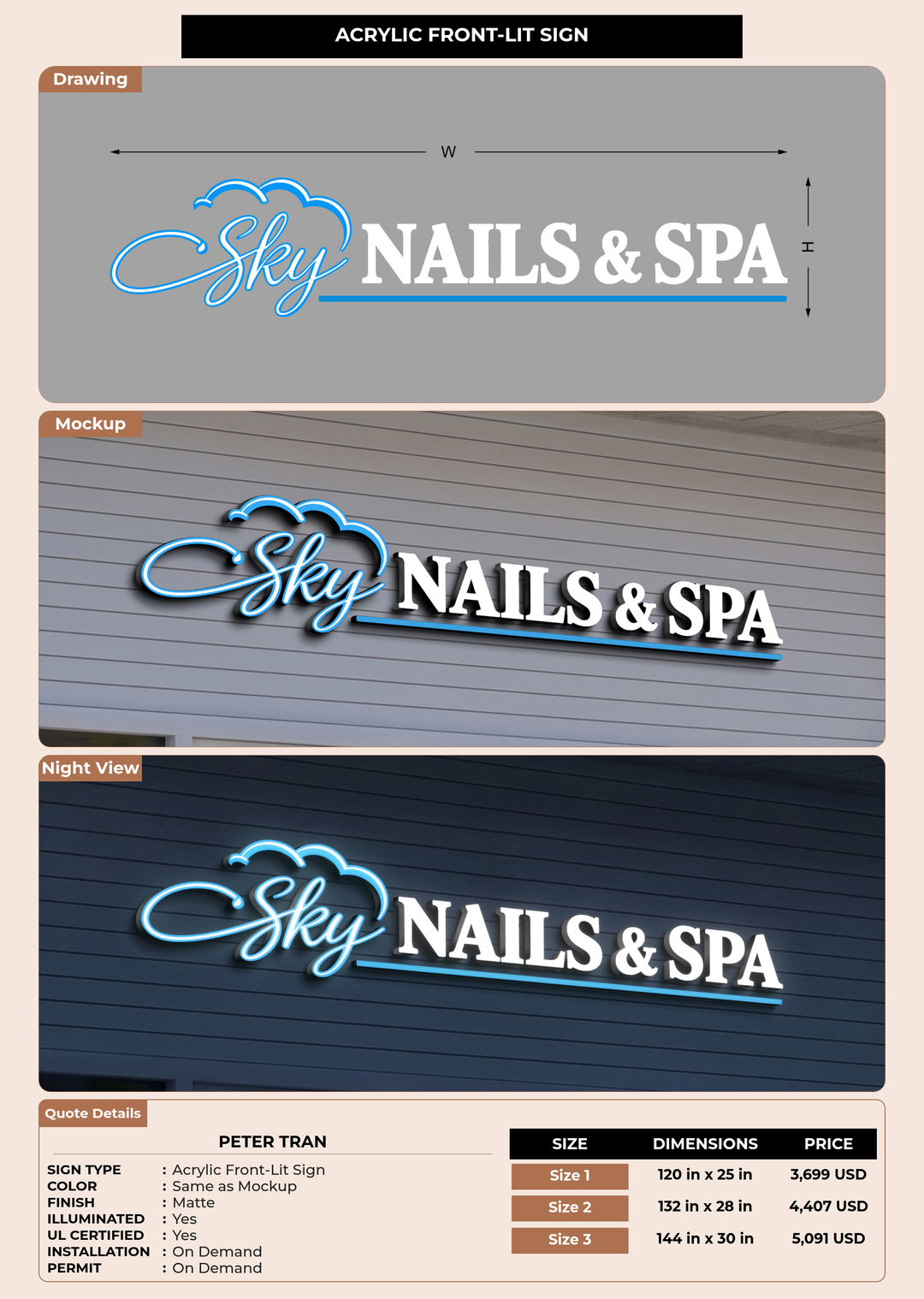 CUSTOM MOCKUP SIGN FOR peter tran