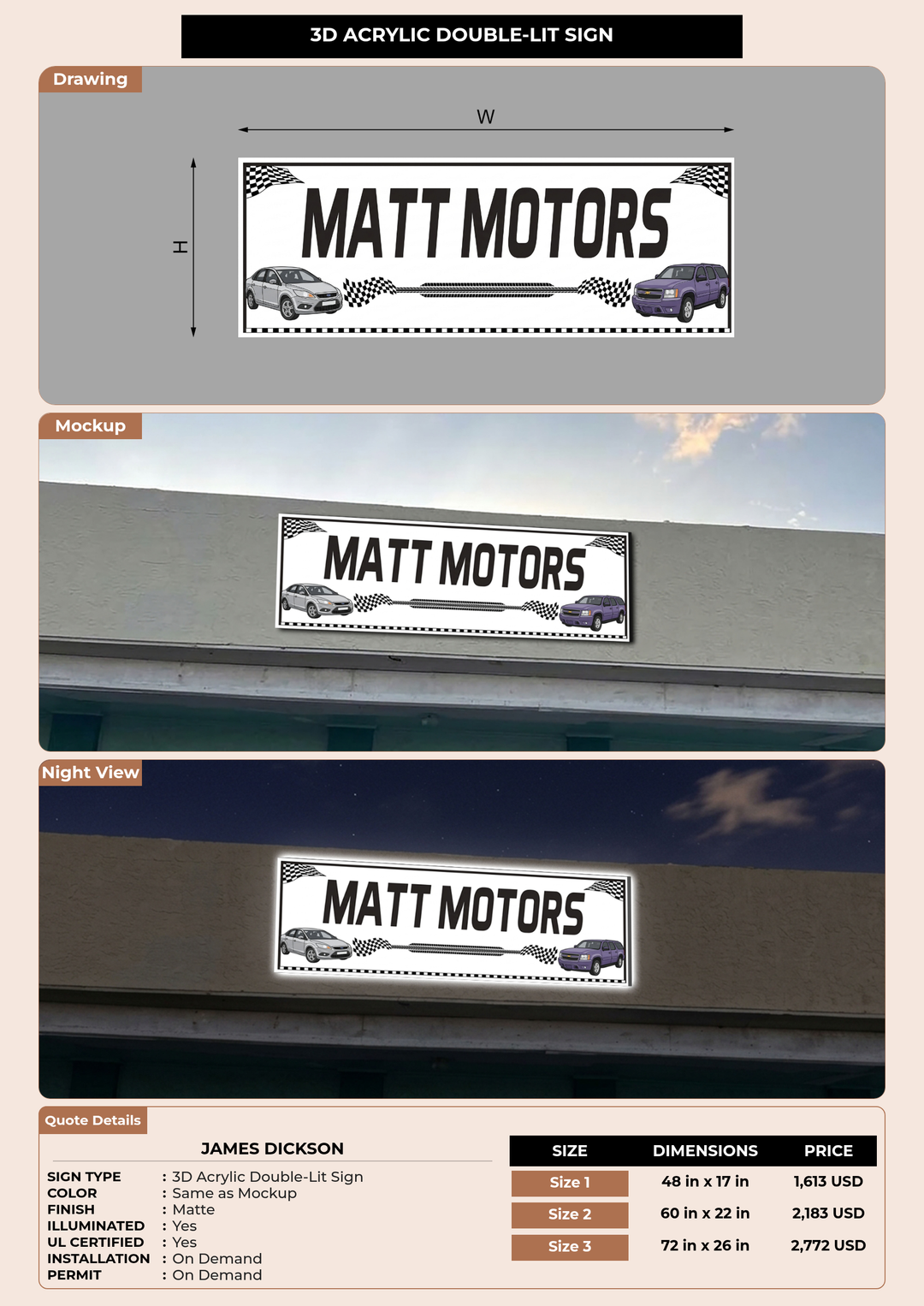 CUSTOM MOCKUP SIGN FOR James Dickson