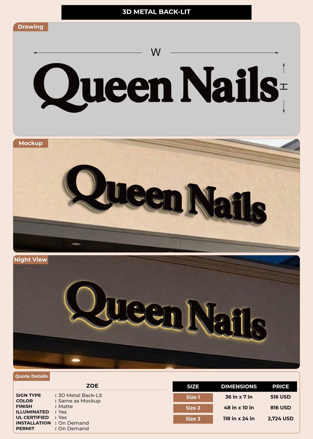 CUSTOM MOCKUP SIGN FOR zoe