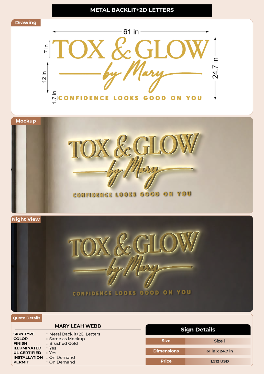 CUSTOM MOCKUP SIGN FOR Mary Leah Webb