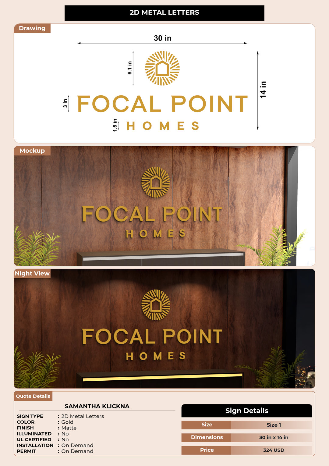 CUSTOM MOCKUP SIGN FOR Samantha Klickna