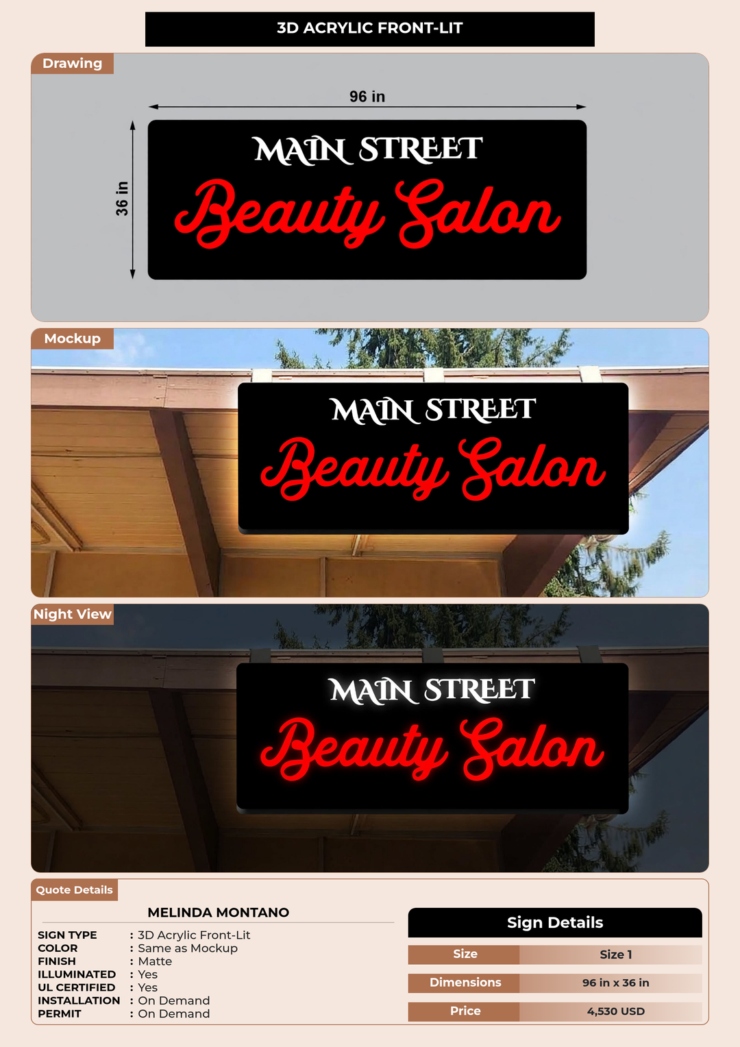 CUSTOM MOCKUP SIGN FOR Melinda Montano