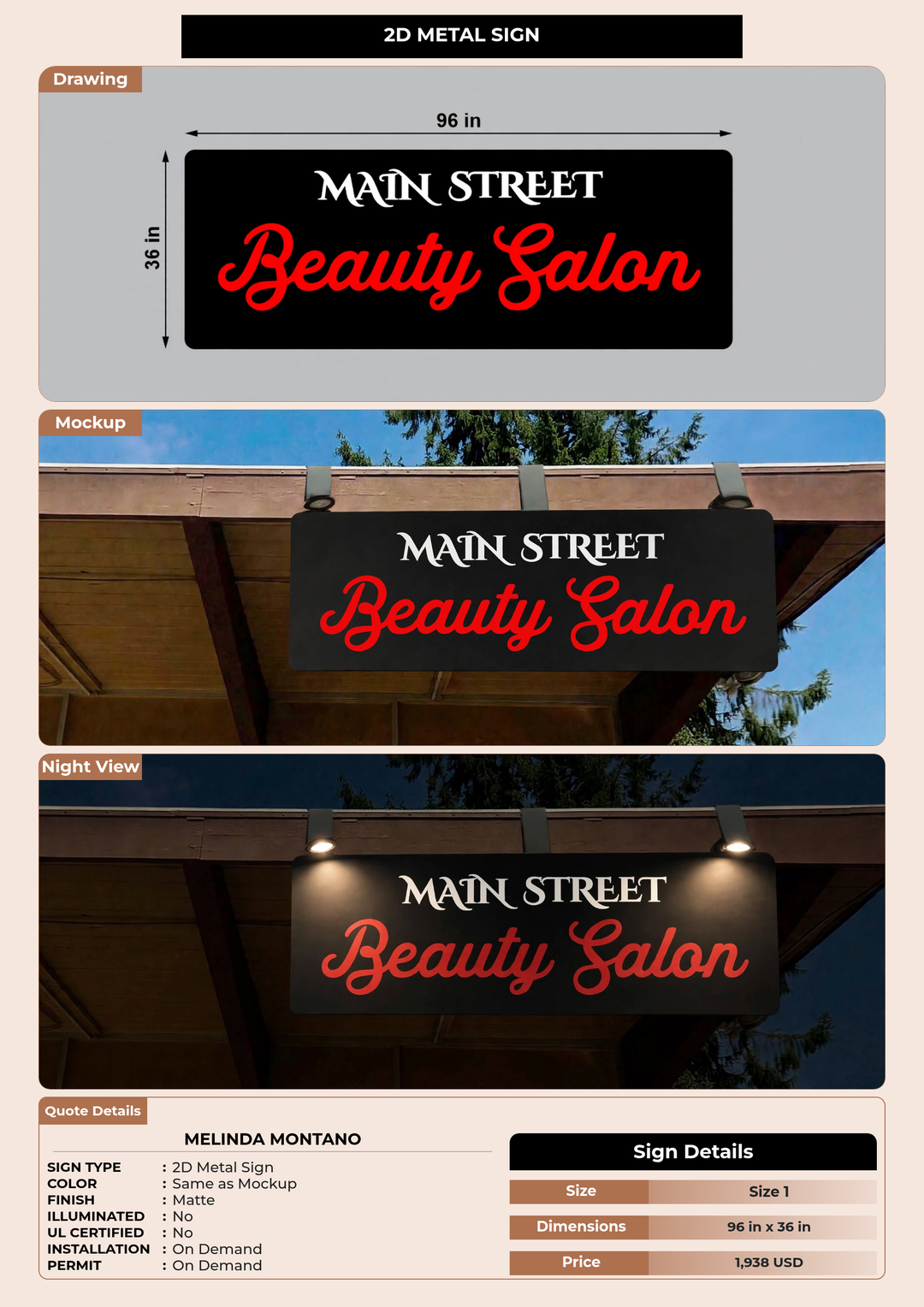 CUSTOM MOCKUP SIGN FOR Melinda Montano