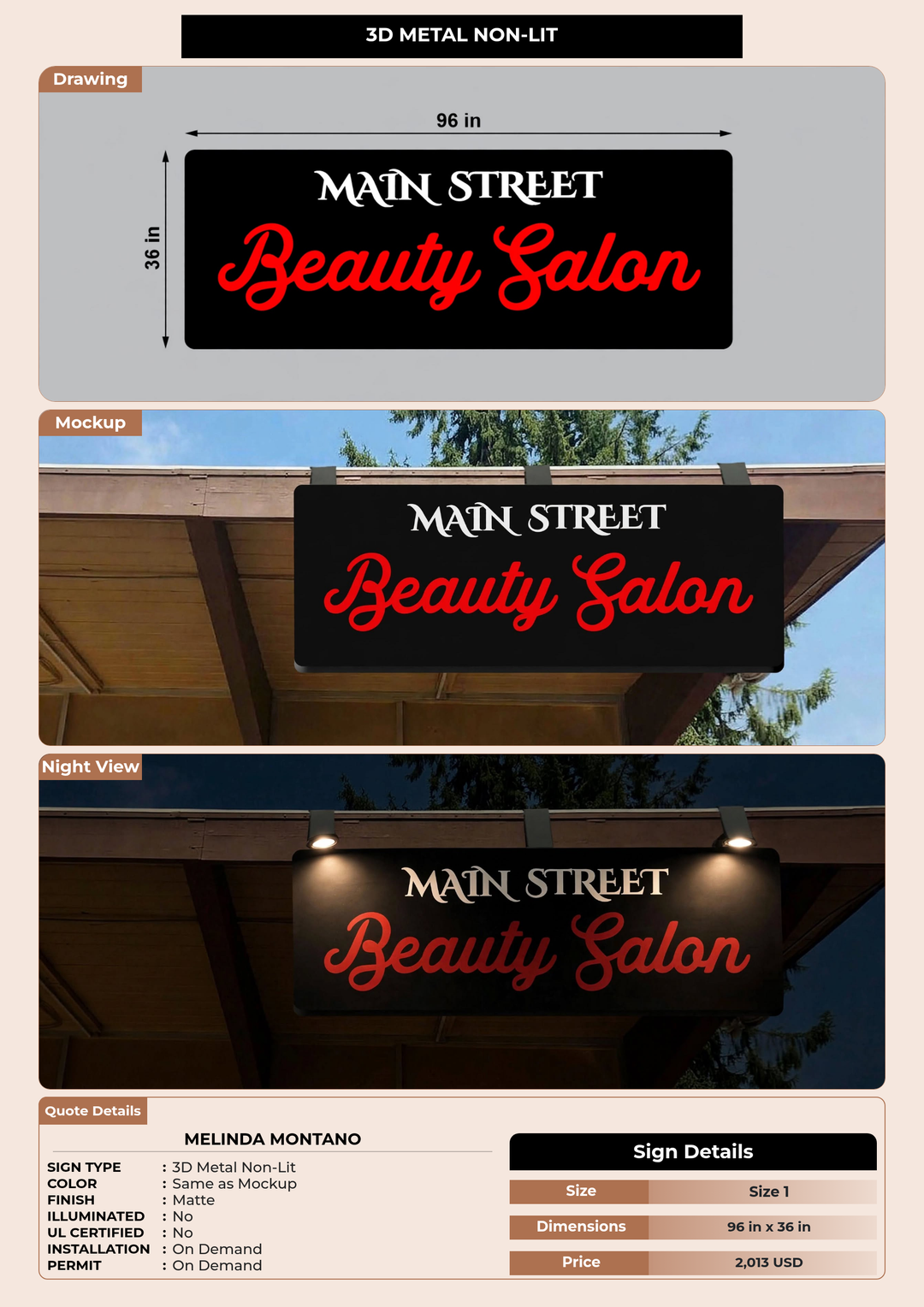 CUSTOM MOCKUP SIGN FOR Melinda Montano