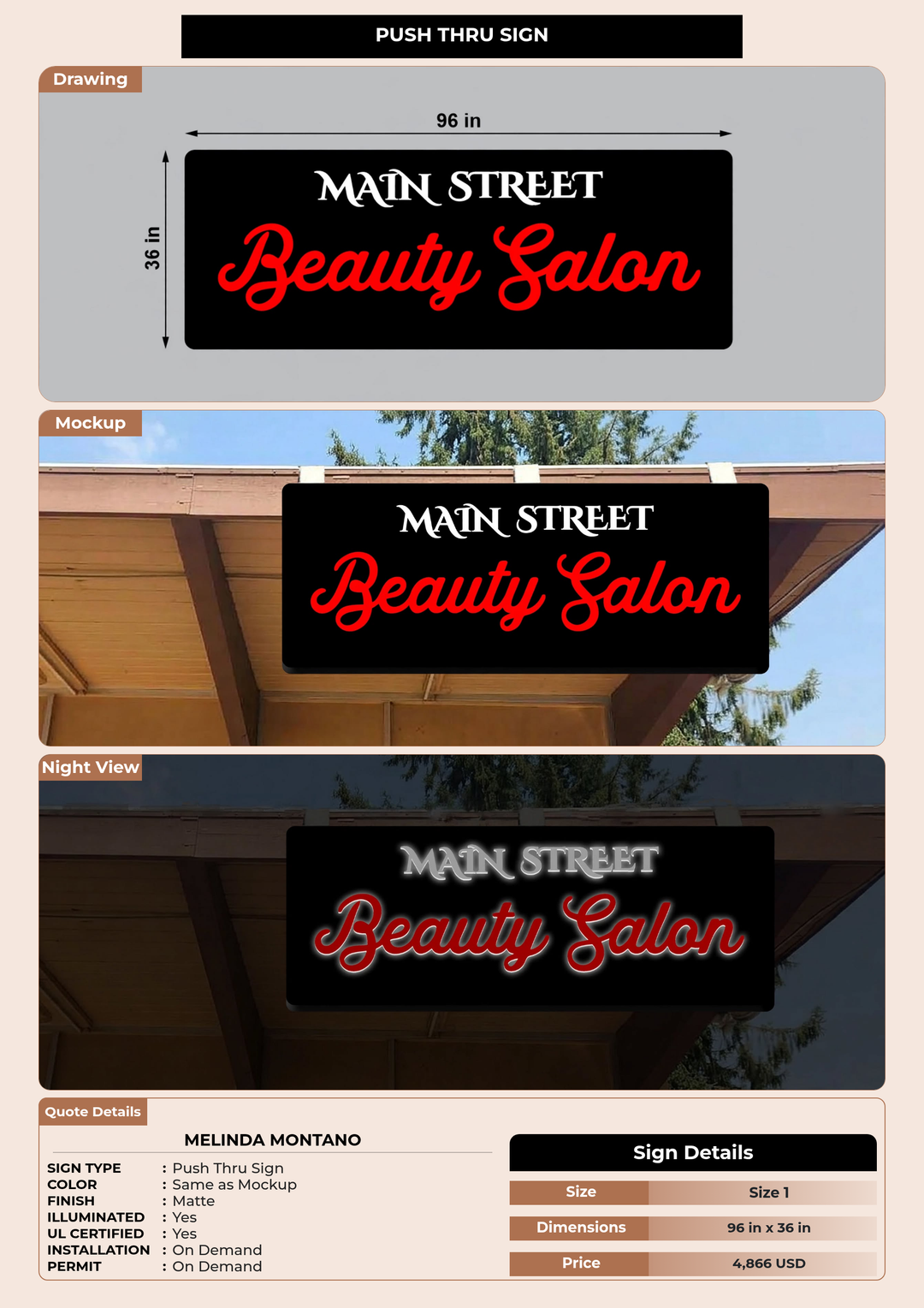 CUSTOM MOCKUP SIGN FOR Melinda Montano