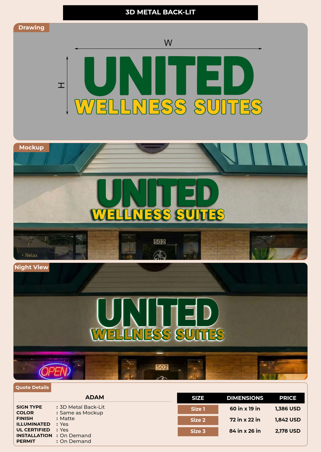 CUSTOM MOCKUP SIGN FOR adam