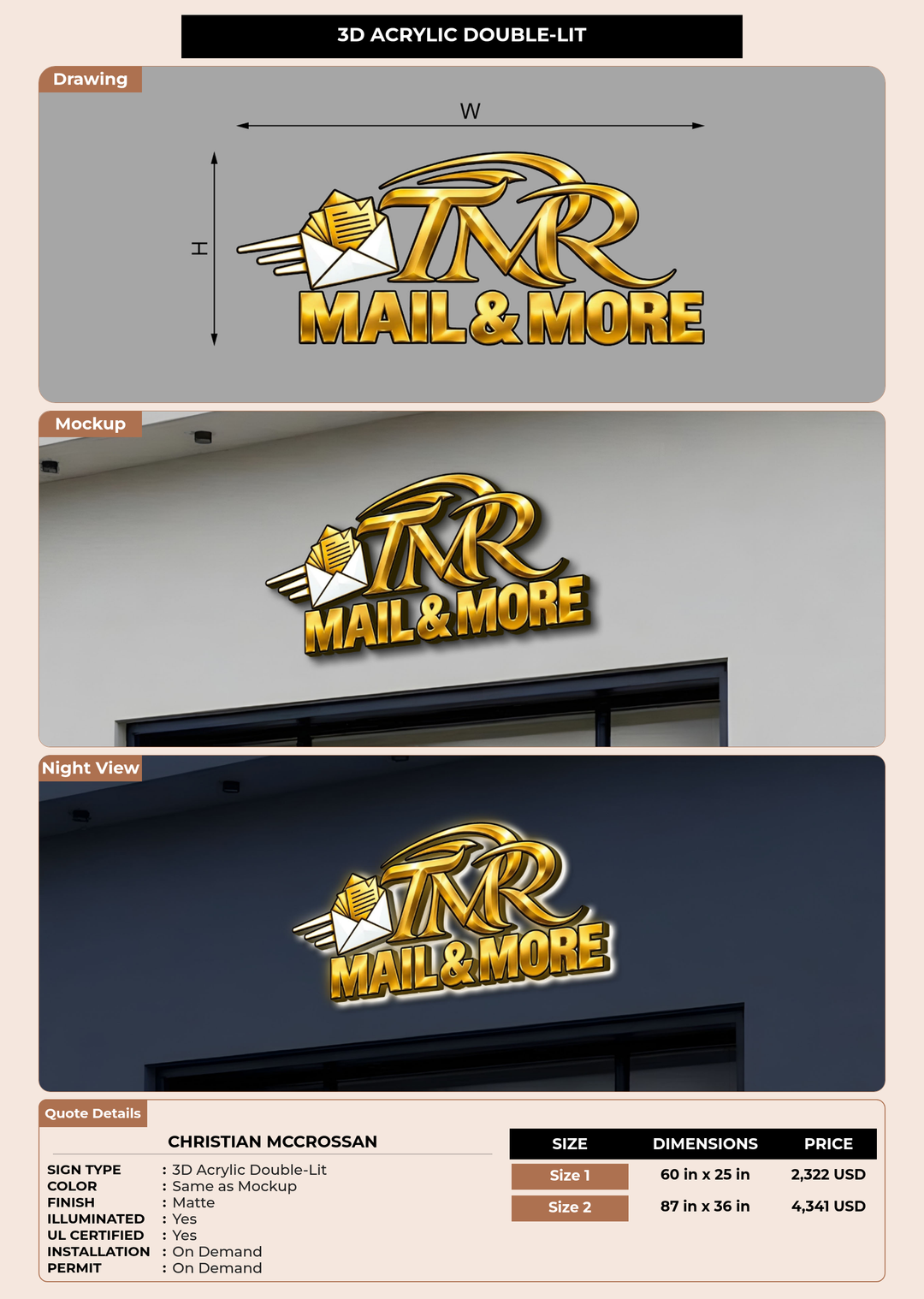 CUSTOM MOCKUP SIGN FOR Christian Mccrossan