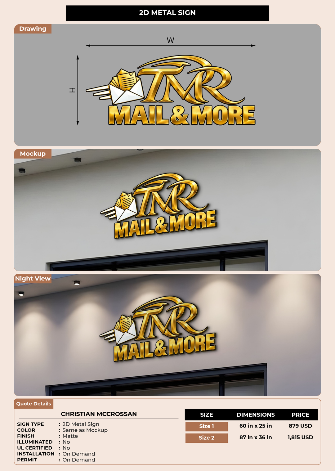 CUSTOM MOCKUP SIGN FOR Christian Mccrossan
