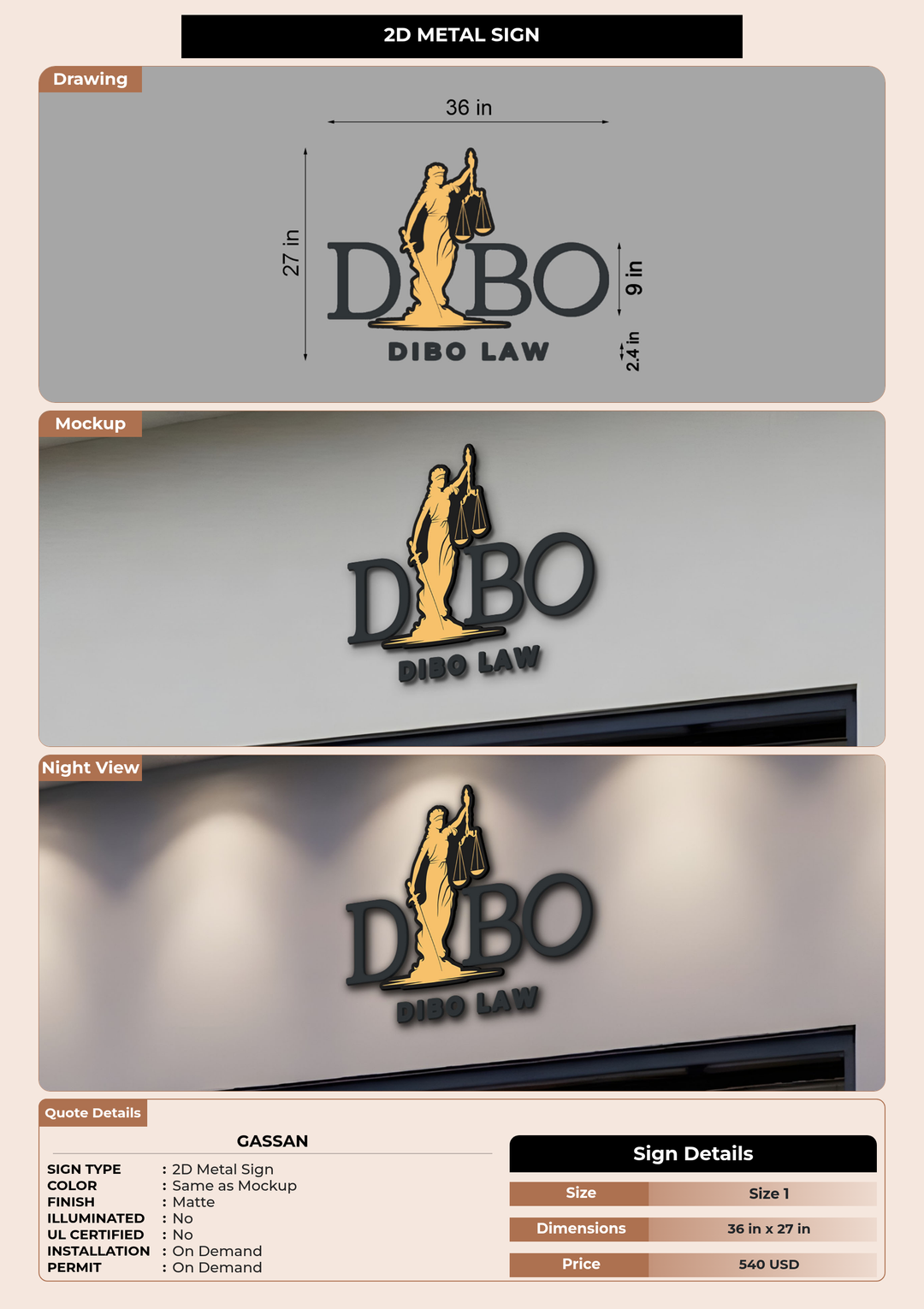 CUSTOM MOCKUP SIGN FOR Gassan