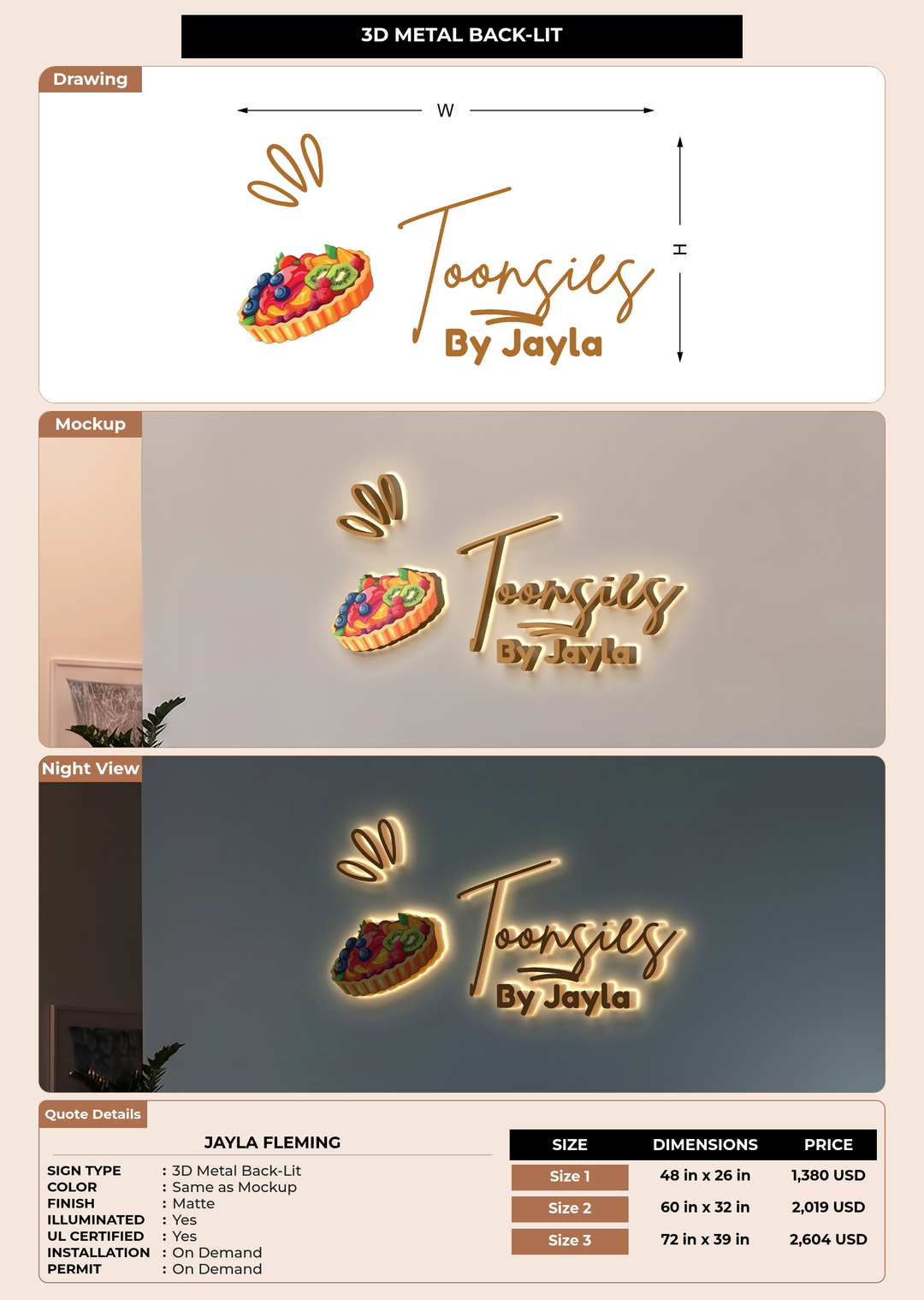 CUSTOM MOCKUP SIGN FOR Jayla Fleming