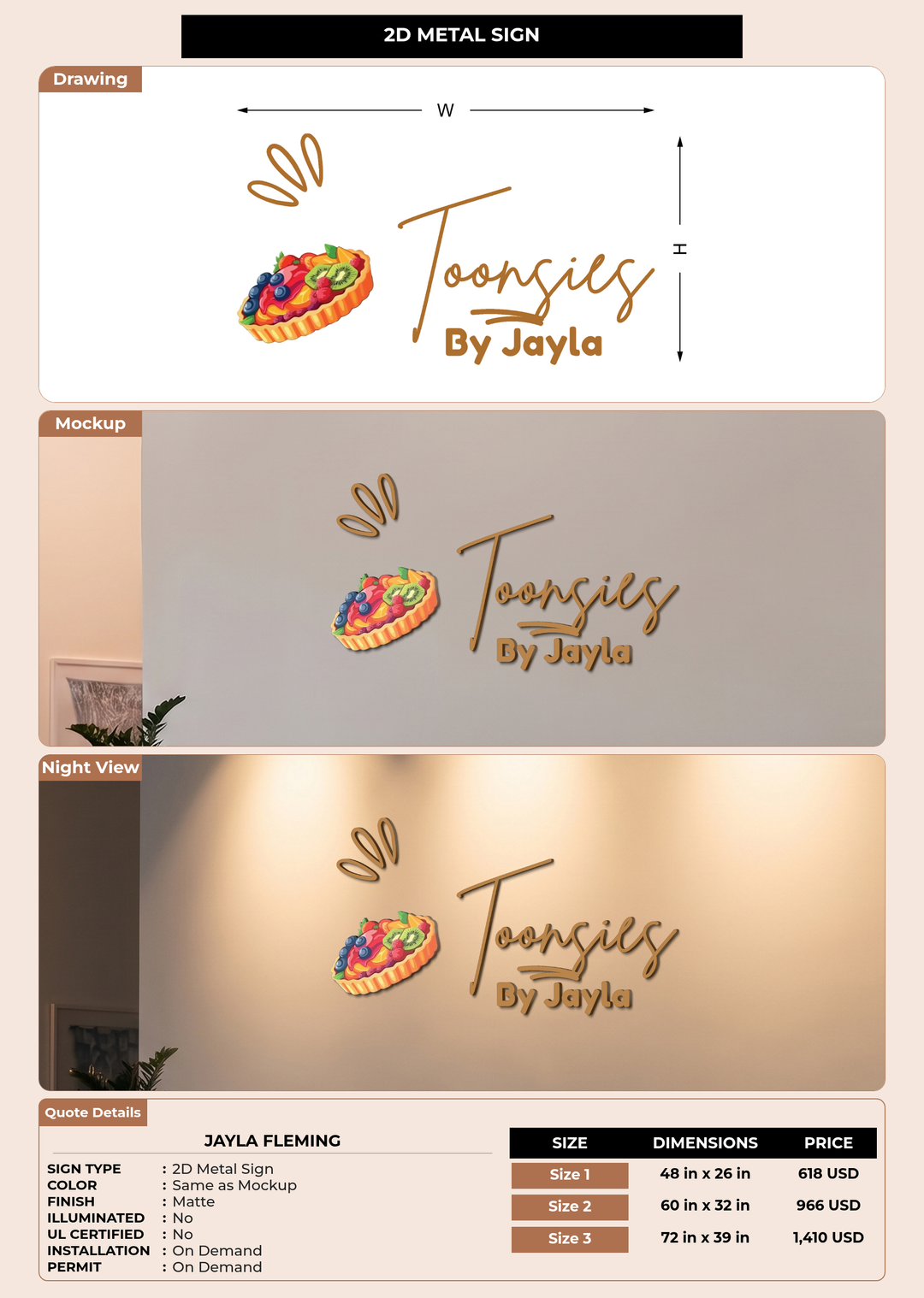 CUSTOM MOCKUP SIGN FOR Jayla Fleming