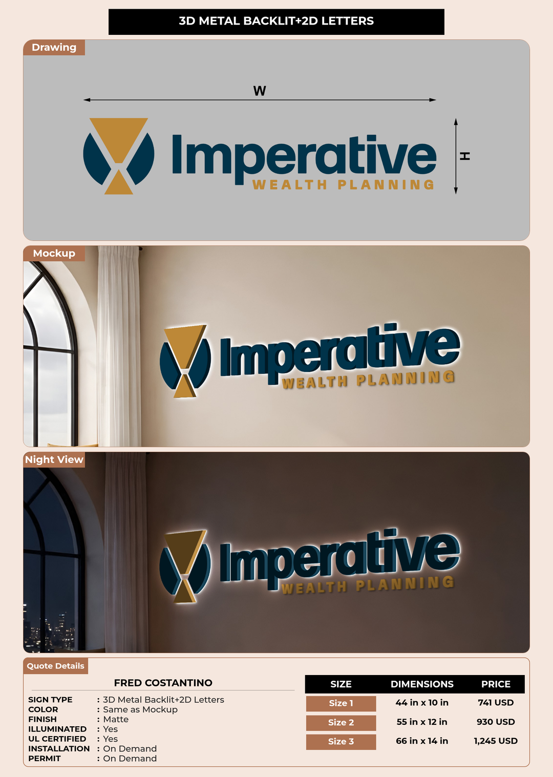 CUSTOM MOCKUP SIGN FOR Fred Costantino